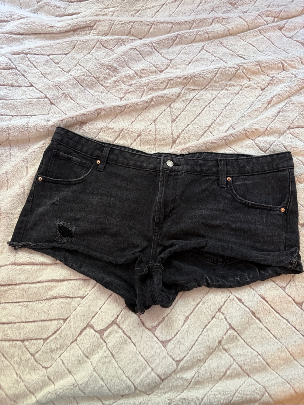 wild fable Black Distressed Denim Cutoff Shorts